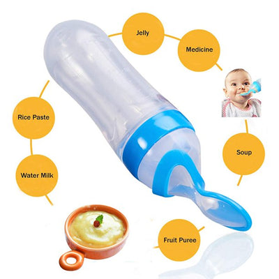 Silicone Baby Spoon Feeder Bottle – Soft & Safe Baby Feeding Tool (90ml)