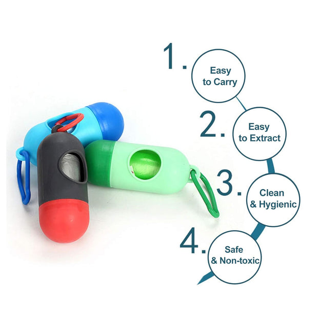 Disposable Baby Diaper Bags Kit with Dispenser & Clip | 50 Bags (Random Color)