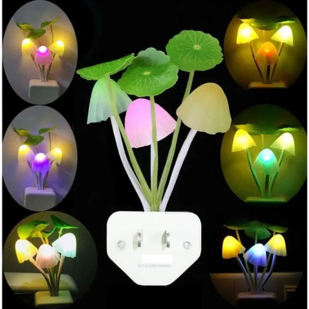 Mushroom LED Night Light – Soft Glow Plug-In Lamp for Home Décor (Random Color)