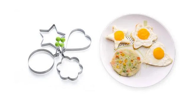Pack of 4 Stainless Steel Egg Shapers – Star, Heart, Round & Flower