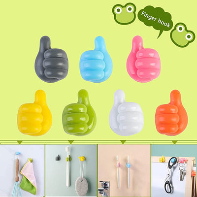 10 Pcs Silicone Thumb Wall Hooks – Creative Decorative Key & Cable Hanger