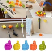 10 Pcs Silicone Thumb Wall Hooks – Creative Decorative Key & Cable Hanger