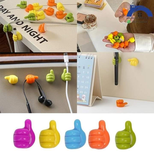10 Pcs Silicone Thumb Wall Hooks – Creative Decorative Key & Cable Hanger