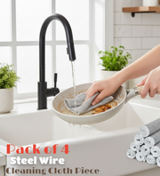 Pack of 4 Steel Mesh Dishwashing Cloths | Durable Wire Scrubber Pads for Kitchen Cleaning