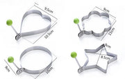 Pack of 4 Stainless Steel Egg Shapers – Star, Heart, Round & Flower