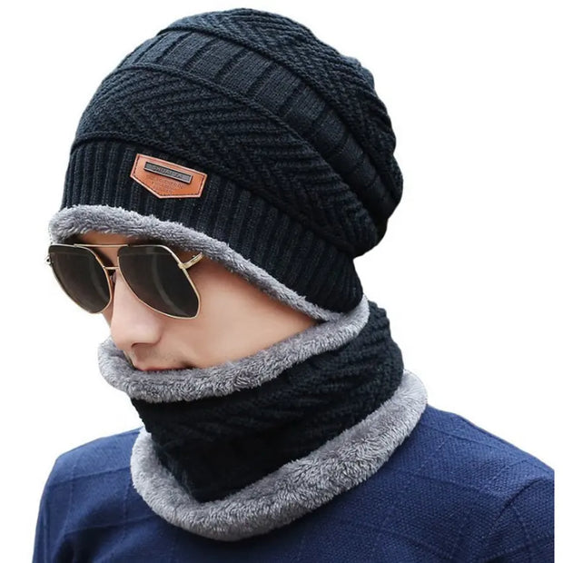 Coral Fleece Scarf & Winter Beanie Set – Soft & Warm for Men and Women