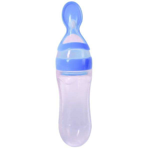 Silicone Baby Spoon Feeder Bottle – Soft & Safe Baby Feeding Tool (90ml)