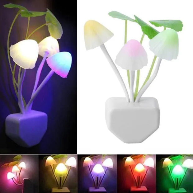 Mushroom LED Night Light – Soft Glow Plug-In Lamp for Home Décor (Random Color)