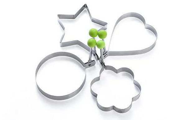 Pack of 4 Stainless Steel Egg Shapers – Star, Heart, Round & Flower