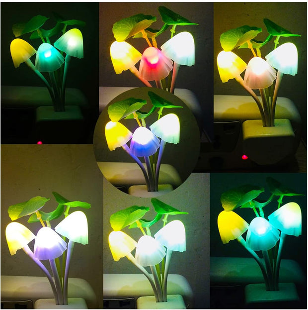 Mushroom LED Night Light – Soft Glow Plug-In Lamp for Home Décor (Random Color)